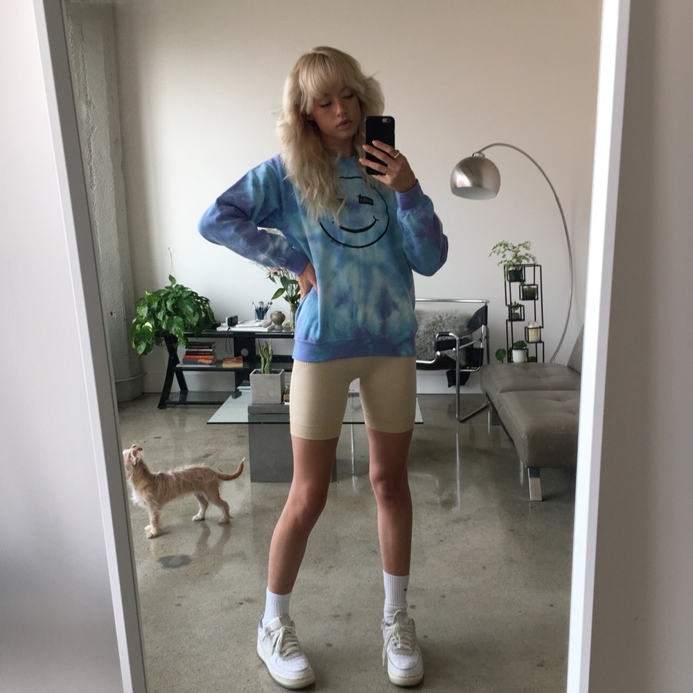 Selfies smiley face tie dye crew neck SOLD!!!